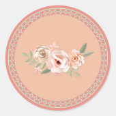 Sticker Rond Tranquillité, pastel fleuri, (Devant)