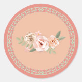 Sticker Rond Tranquillité, pastel fleuri, (Devant)