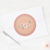 Sticker Rond Tranquillité, pastel fleuri, (Enveloppe)