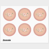 Sticker Rond Tranquillité, pastel fleuri, (Feuille)