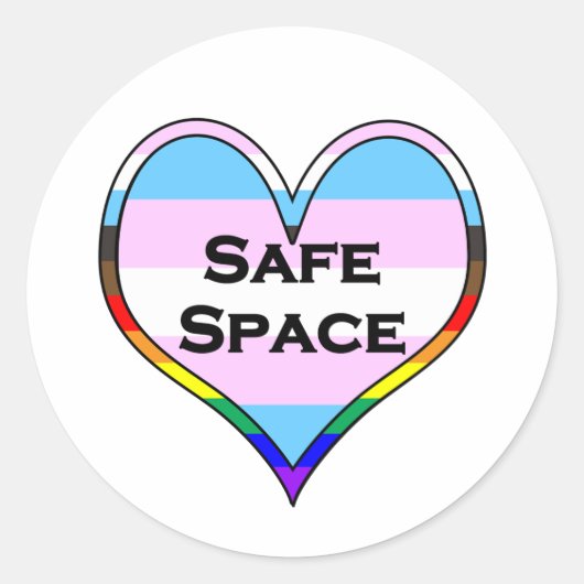 Sticker rond Trans Safe Space classique (Devant)