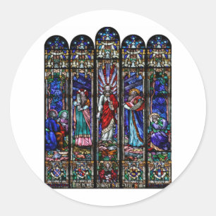 Sticker Rond Transfiguration d'art en verre souillé de