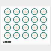 Sticker Rond Transformative Teal Modern  Contemporary Wedding (Feuille)