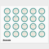 Sticker Rond Transformative Teal Modern  Contemporary Wedding (Feuille)