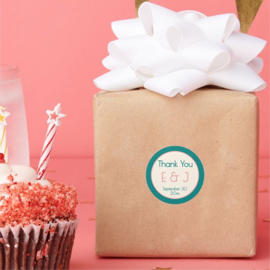 Sticker Rond Transformative Teal Modern  Contemporary Wedding (Fête)