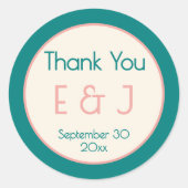 Sticker Rond Transformative Teal Modern  Contemporary Wedding (Devant)