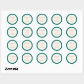 Sticker Rond Transformative Teal Modern  Contemporary Wedding (Feuille)