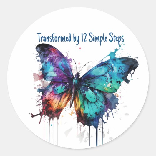 Sticker Rond Transformé par 12 étapes simples (Devant)