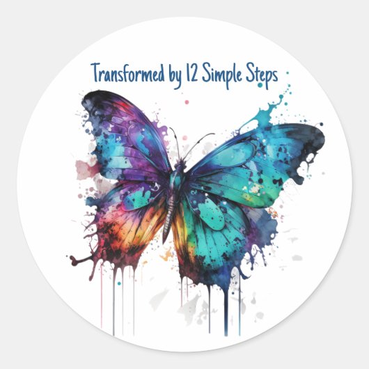 Sticker Rond Transformé par 12 étapes simples (Devant)