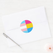 Sticker Rond Transgender Pansexual Dual Pride Flag (Enveloppe)