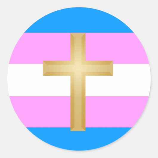 Sticker Rond Transgenre pour Christ (Devant)