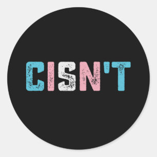 Sticker Rond Transgenre Pride Cis pas LGBTQ Trans Flag drôle
