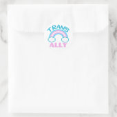 Sticker Rond Transgenre transgenre arc-en-ciel bleu rose blanc (Sac)