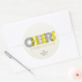 Sticker Rond Transparent Bold Bonne Année Fête Des Vacances (Enveloppe)