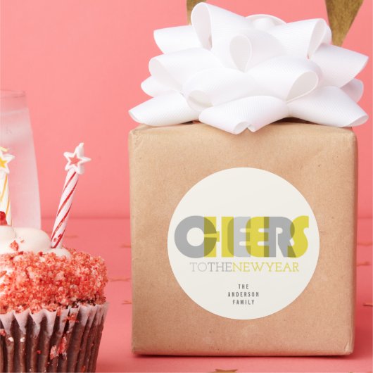 Sticker Rond Transparent Bold Bonne Année Fête Des Vacances (Fête)