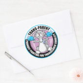 Sticker Rond Transparent Chat Fighter (Enveloppe)