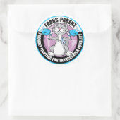 Sticker Rond Transparent Chat Fighter (Sac)