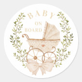 Sticker Rond Transport de bébé | Bébé à bord (Devant)