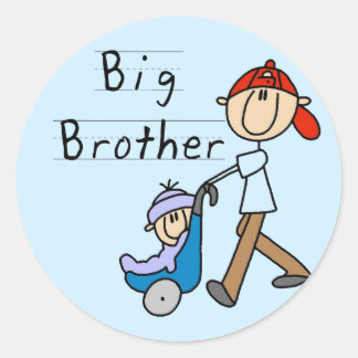 Sticker Rond Transporter des T-shirts et des cadeaux Big Brothe