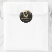 Sticker Rond Trap Queens Cuisine moderne Black & Gold Restauran (Sac)