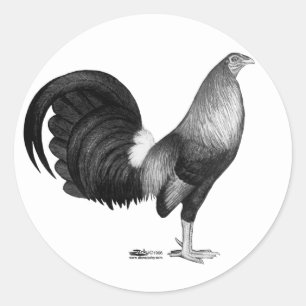 Sticker Rond Trappe de rouge de coq de combat