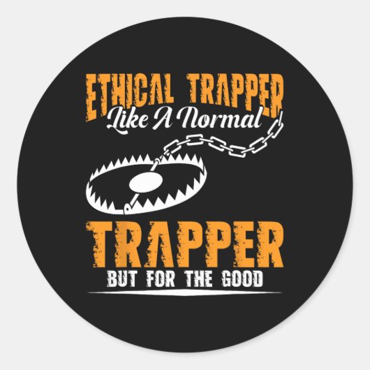 Sticker Rond Trapper Stuff Coyote Trapping Chasseur Tr (Devant)