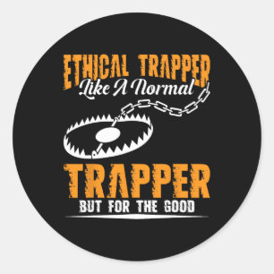 Sticker Rond Trapper Stuff Coyote Trapping Chasseur Tr
