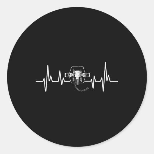 Sticker Rond Trapper Trapper de chasse au piège à battement de  (Devant)