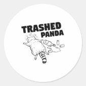 Sticker Rond Trashed Panda Funny Drunk Racoon  (Devant)