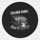 Sticker Rond Trashed Panda Funny Drunk Racoon Cool Animals Grap (Devant)