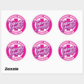 Sticker Rond Trauma Junkie rose (Feuille)
