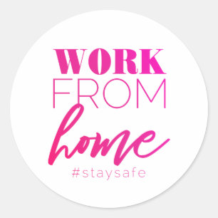Sticker Rond Travail à domicile