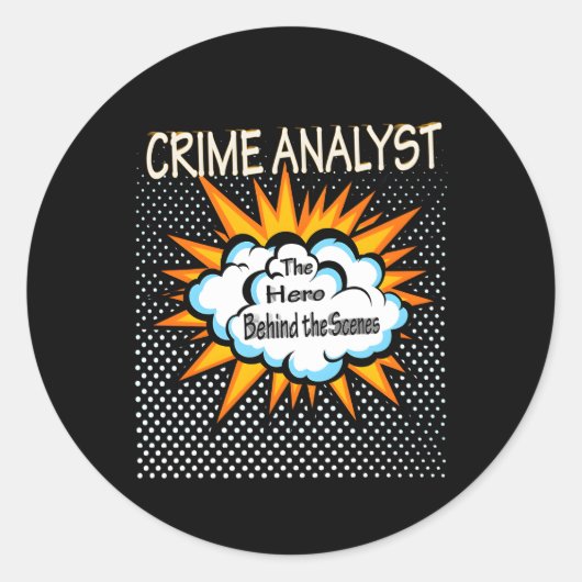 Sticker Rond Travail de héros d'analyste de crime (Devant)
