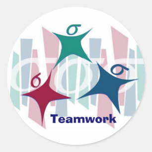 Sticker Rond Travail d'équipe