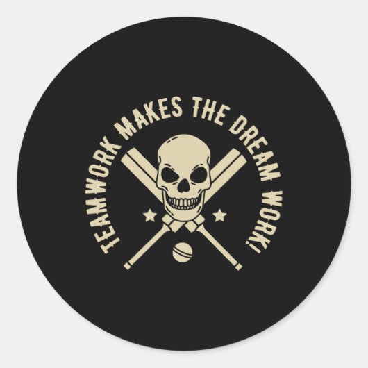 Sticker Rond Travail d'équipe fait que le rêve devient réalité (Devant)