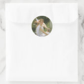 Sticker Rond Travail interrompu par Bouguereau, Angel Portrait (Sac)