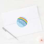 Sticker Rond Travail social Citation inspirante Rainbow Blue (Enveloppe)