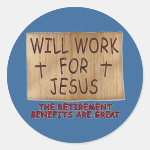 Sticker Rond Travaillera pour l'autocollant de Jésus