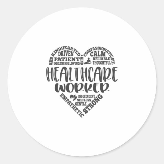 Sticker Rond Travailleur de la santé, travailleur de la santé (Devant)