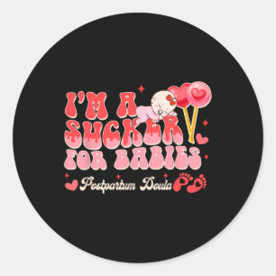 Sticker Rond Travailleur de naissance de la Saint-Valentin Je s