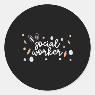 Sticker Rond Travailleur social Easter School Travail social OE