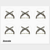 Sticker rond Traversé Pistols Classic (Feuille)