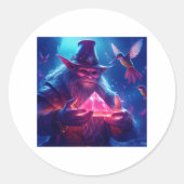 Sticker Rond Traversée Avec Pyramide En Verre Brillant Et Colib (Devant)