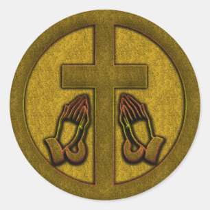 STICKER ROND TRAVERSER ET PRIER LES MAINS