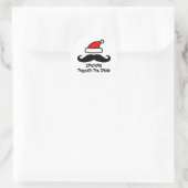 Sticker Rond Traverser la moustache de Noël Père Noël (Sac)
