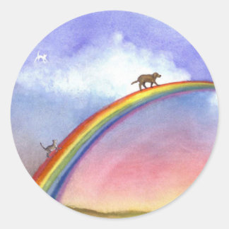Sticker Rond Traverser Le Pont Arc En Ciel
