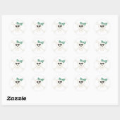 Sticker Rond Traverses de Goth Vert mignon (Feuille)