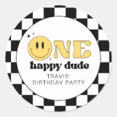Sticker Rond TRAVIS One Happy Dude Smile Face Anniversaire (Devant)
