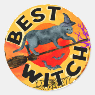 Sticker Rond Treak ou Treat Scary Halloween