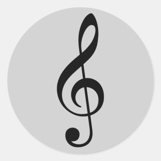 Sticker Rond trebble clef icon (Devant)